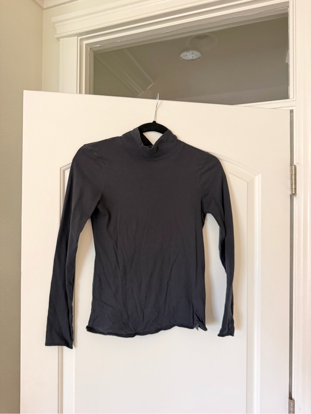 Anthropologie Black Long Sleeve Mock Neck Top